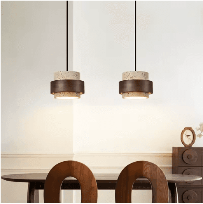 Lampe suspendue LED bois minimaliste vue 4