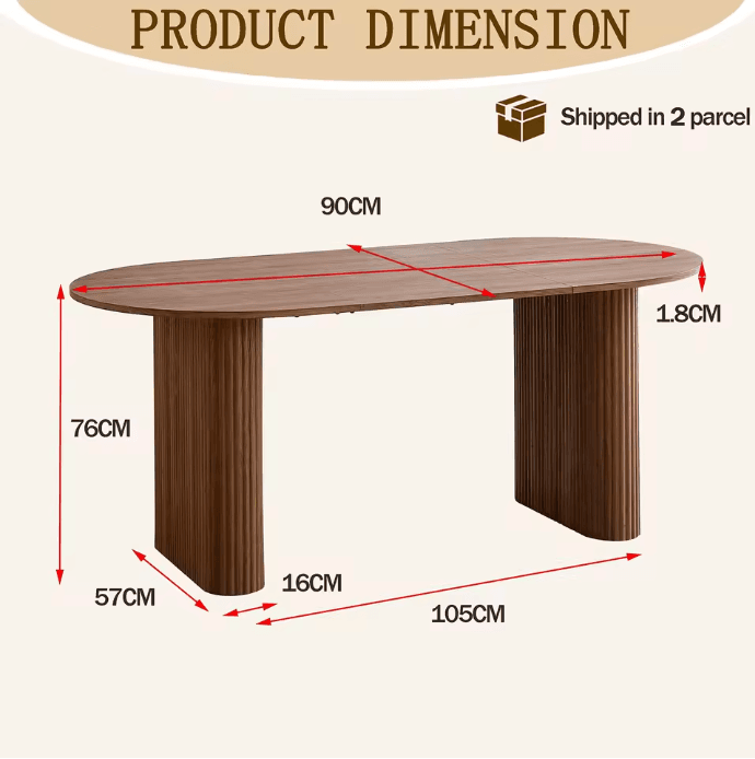 Table à manger ovale en bois massif vue 4