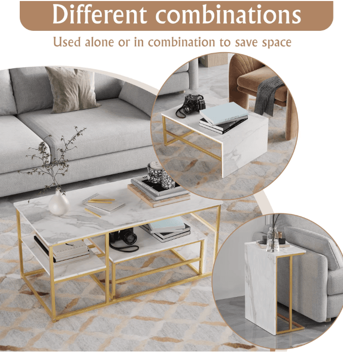 Lot de 2 tables gigognes vue 3