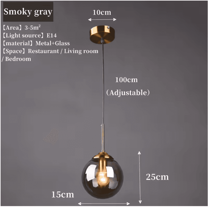 Lustre suspension en verre à globes vue 6