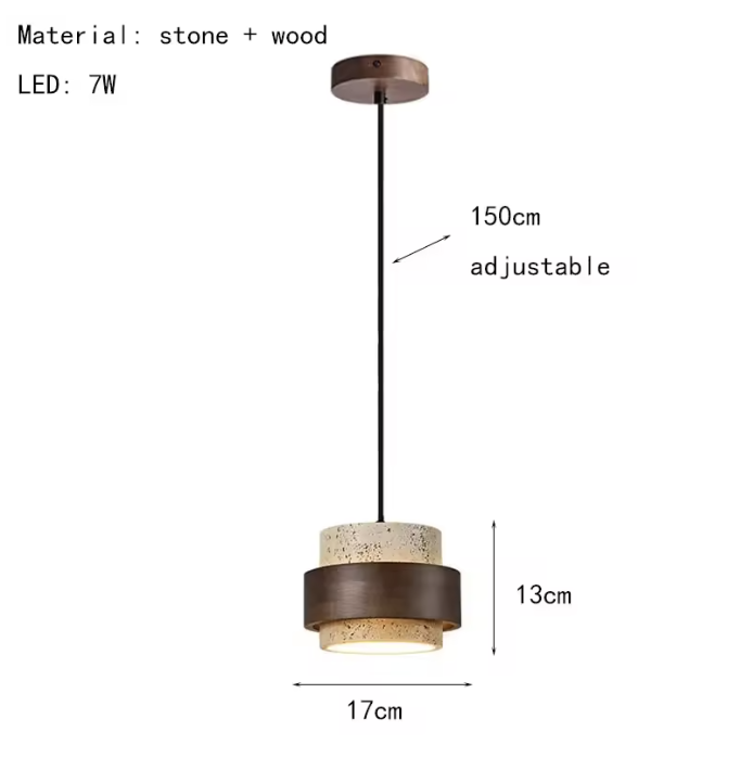 Lampe suspendue LED bois minimaliste vue 8