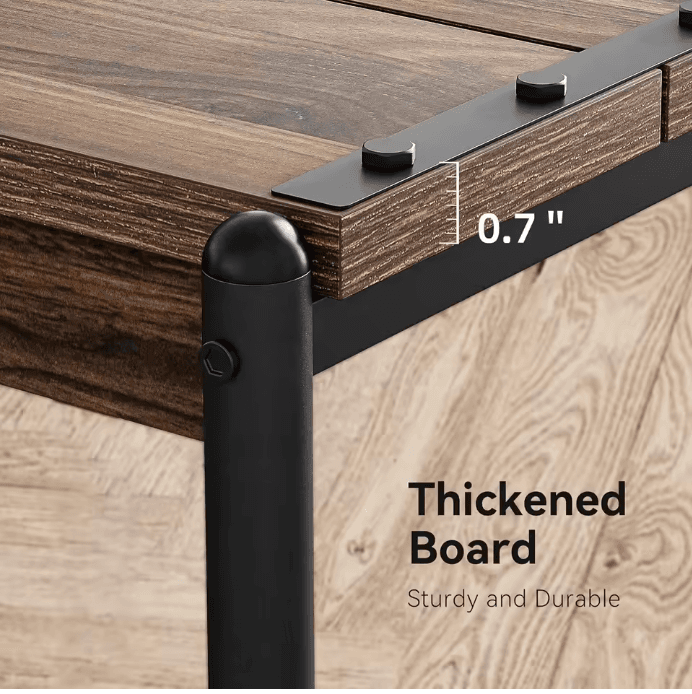 Table d'appoint 2 niveaux noyer vue 3