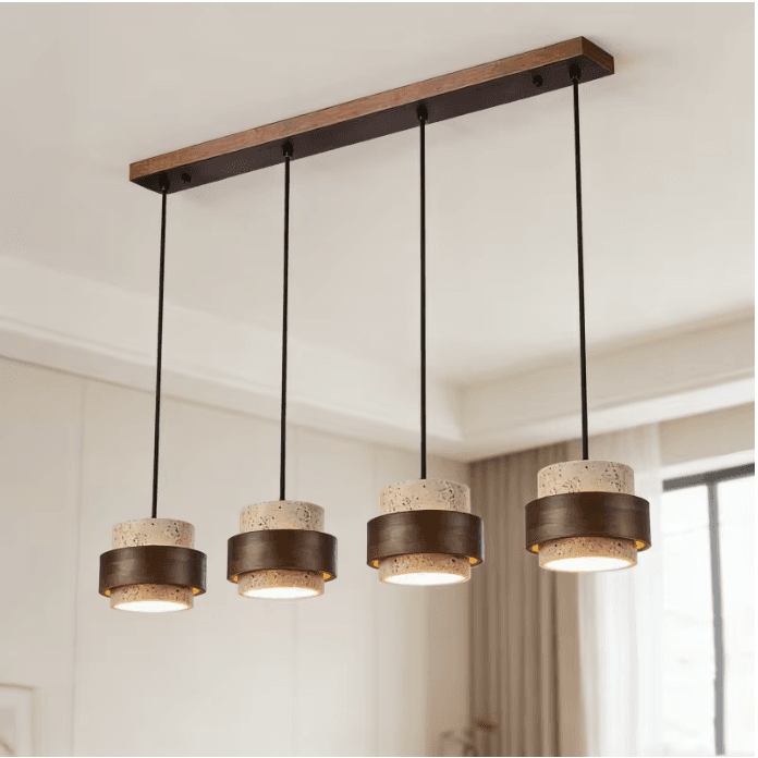 Lampe suspendue LED bois minimaliste vue 9