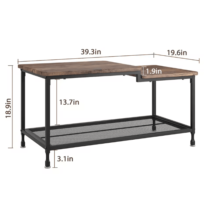 Table basse industrielle 2 niveaux 4