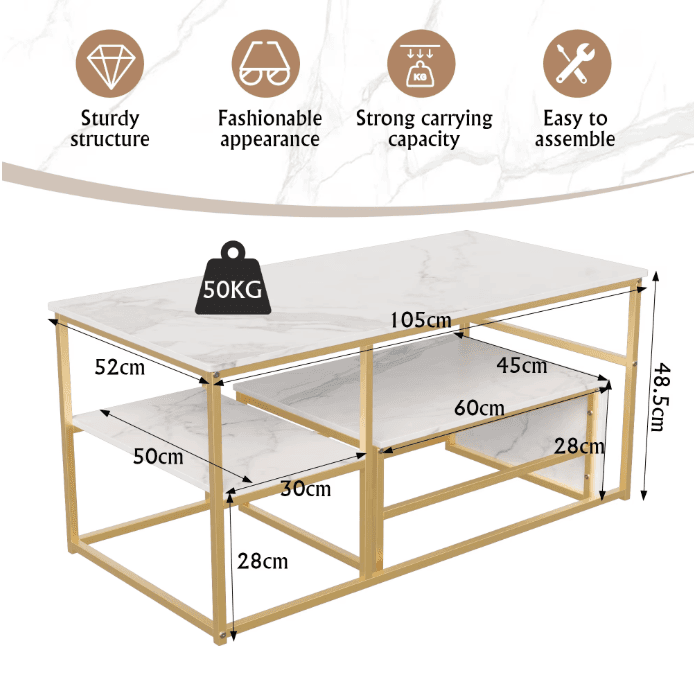 Lot de 2 tables gigognes vue 6