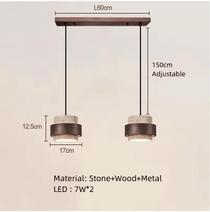 Lampe suspendue LED bois minimaliste vue 5