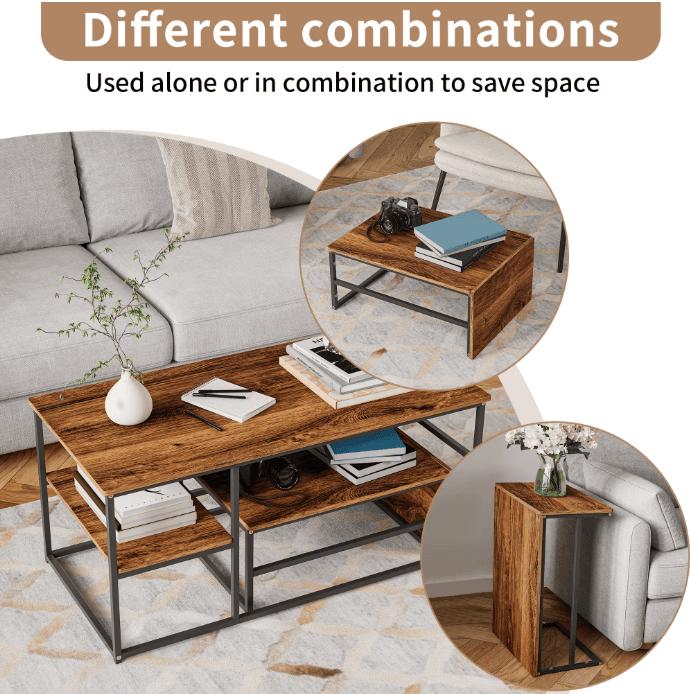 Lot de 2 tables gigognes vue 3
