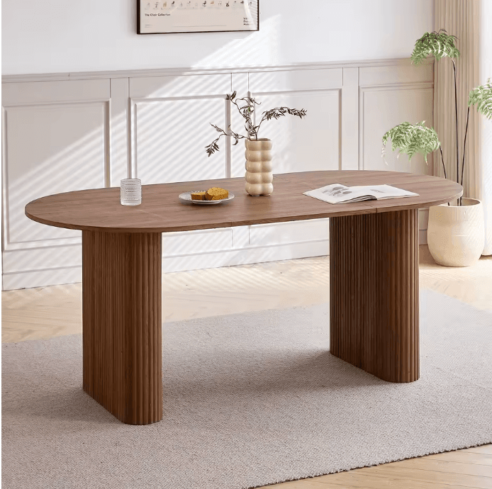 Table à manger ovale en bois massif