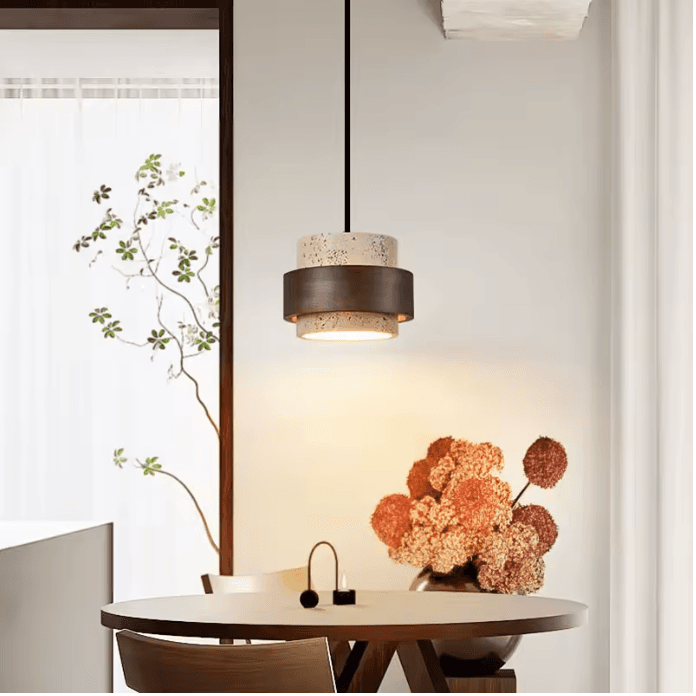 Lampe suspendue LED bois minimaliste vue 7