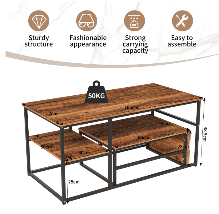 Lot de 2 tables gigognes vue 4
