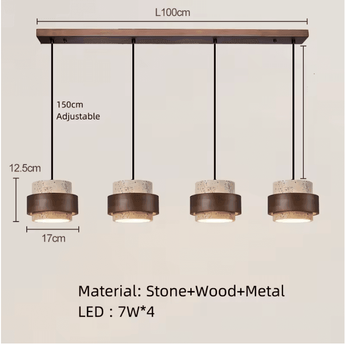 Lampe suspendue LED bois minimaliste vue 10