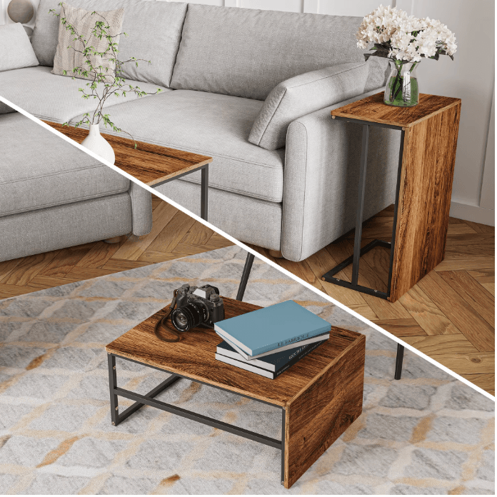 Lot de 2 tables gigognes vue 2