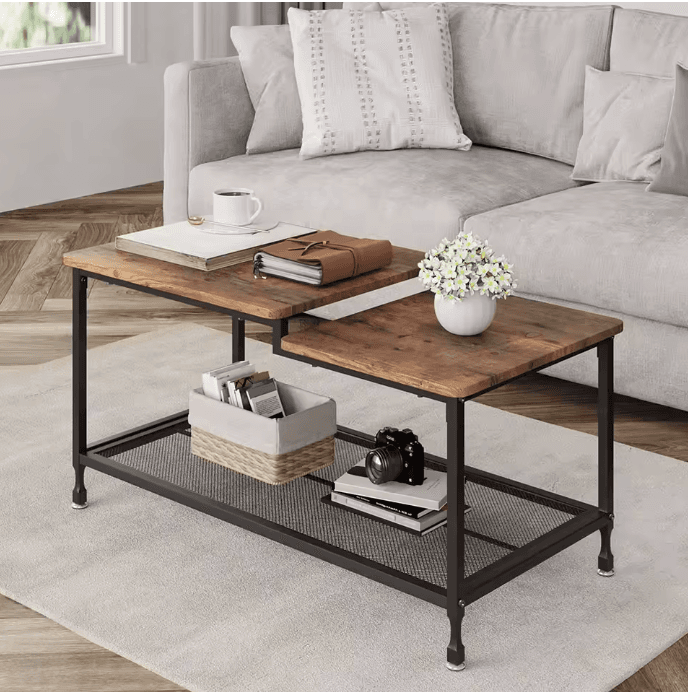 Table basse industrielle 2 niveaux