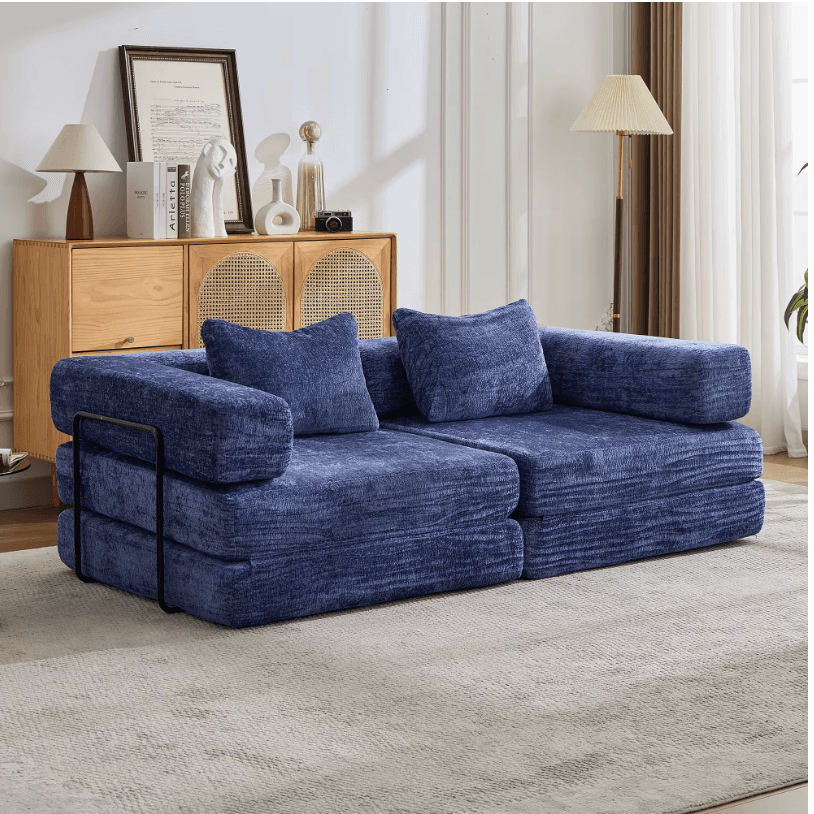 Canapé-lit modulaire chenille