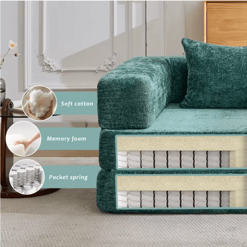 Canapé-lit modulaire chenille vue 5