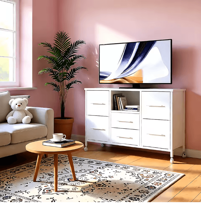 Commode meuble TV long à tiroirs vue 2