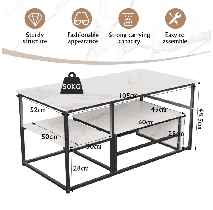 Lot de 2 tables gigognes 6