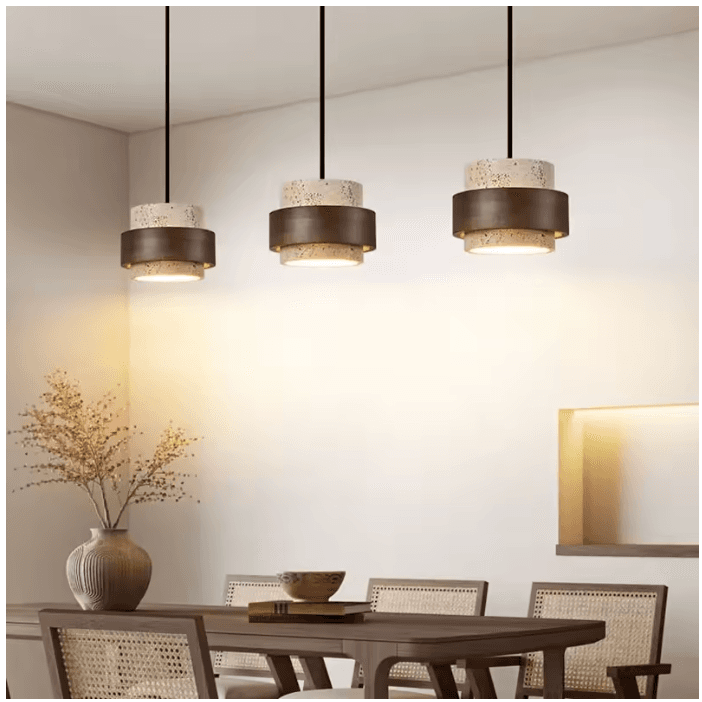 Lampe suspendue LED bois minimaliste