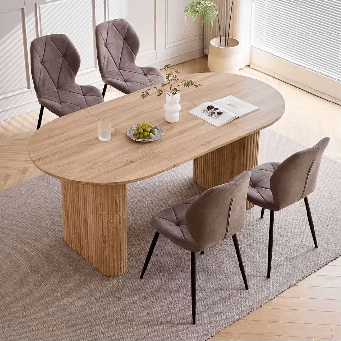 Table à manger ovale en bois massif vue 2