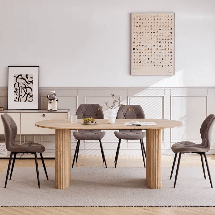 Table à manger ovale en bois massif vue 3