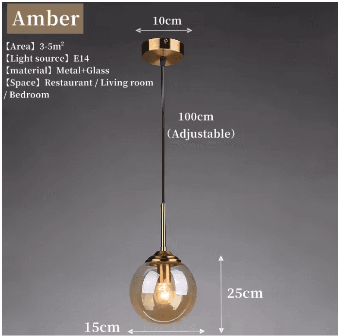 Lustre suspension en verre à globes vue 7