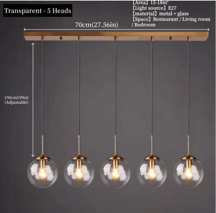 Lustre suspension en verre à globes vue 21