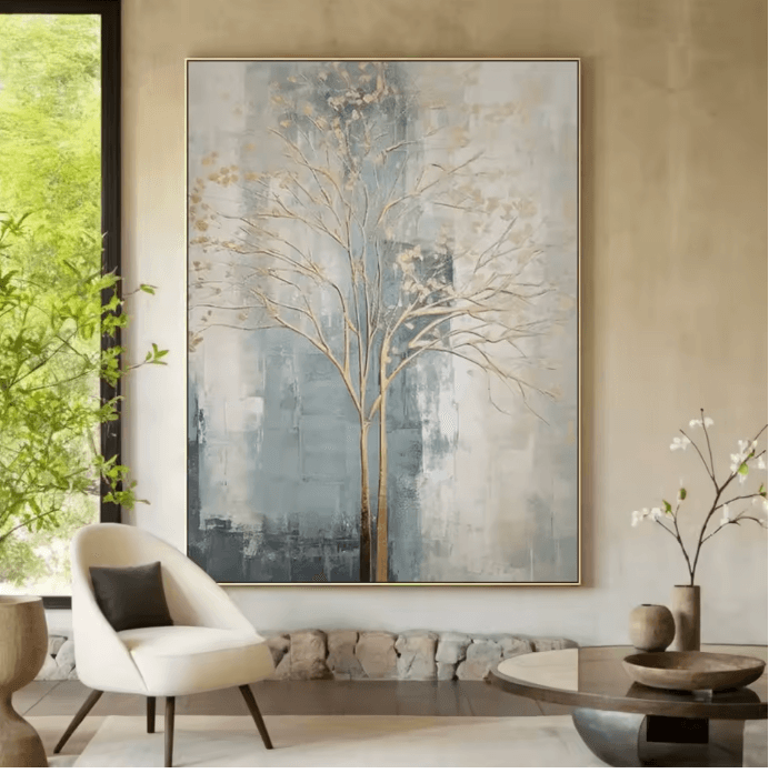 Tableau abstrait Terre & Or