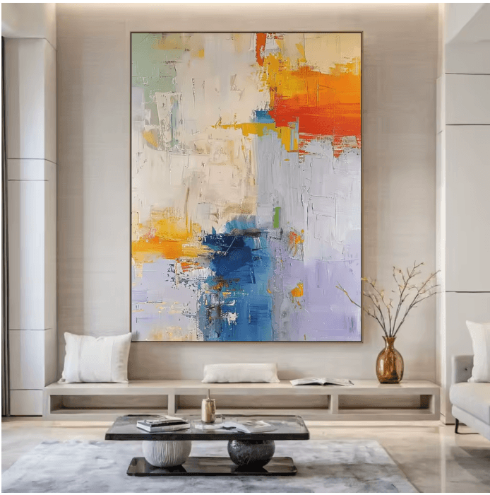 Tableau abstrait Reflets