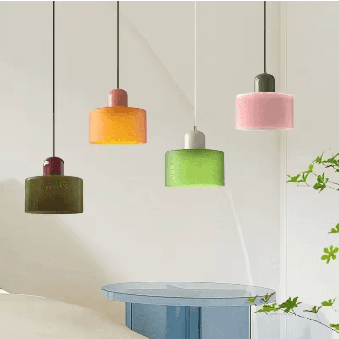 Lustre vintage en vitrail