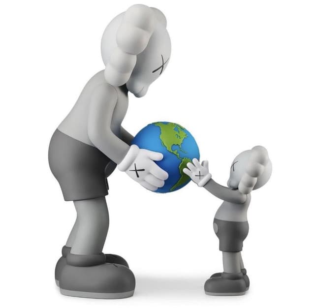Figurine KAWS gris monde