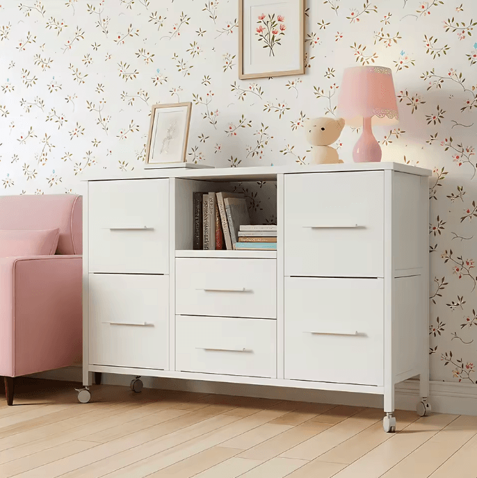 Commode meuble TV long à tiroirs vue 3