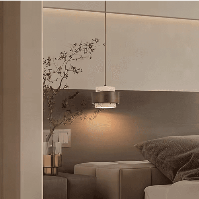 Lampe suspendue LED bois minimaliste vue 6