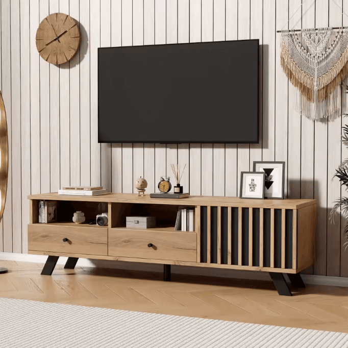 Meuble TV bois 150 cm