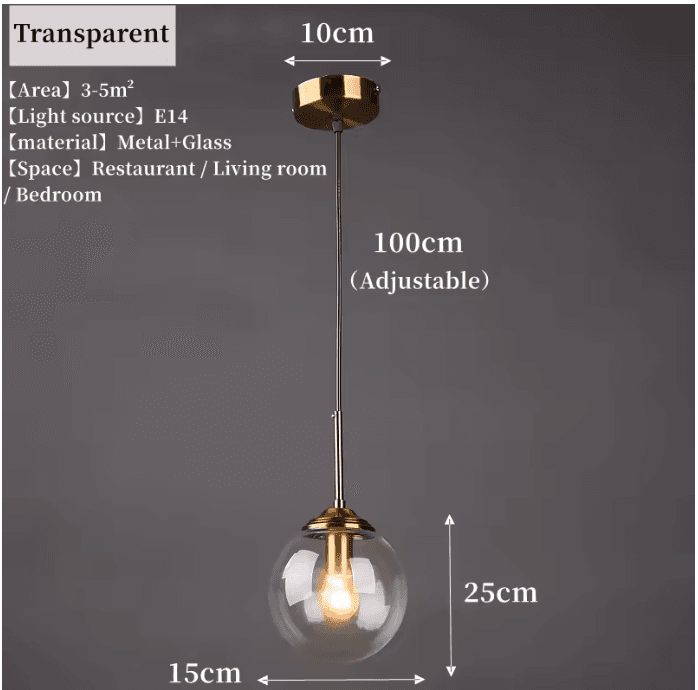Lustre suspension en verre à globes vue 8