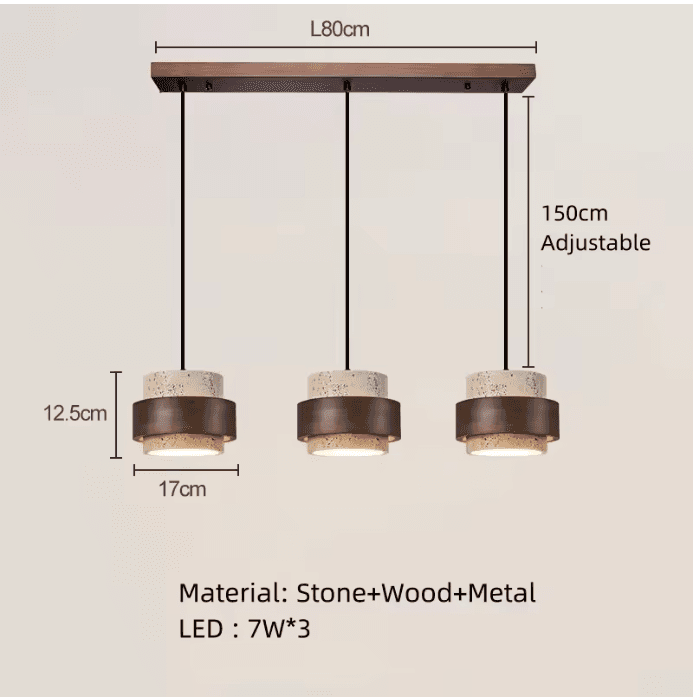 Lampe suspendue LED bois minimaliste vue 3