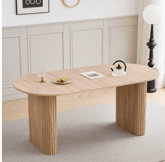 Table à manger ovale en bois massif