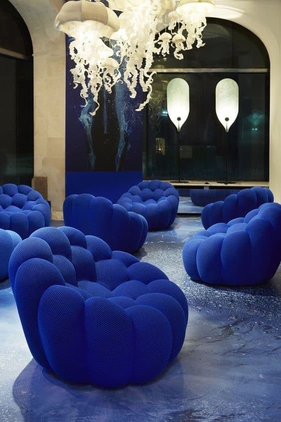 Fauteuil Bubble bleu vue 4
