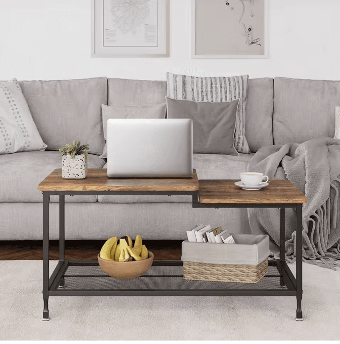 Table basse industrielle 2 niveaux 2