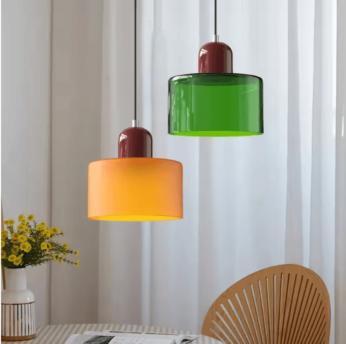 Lustre vintage en vitrail vue 2