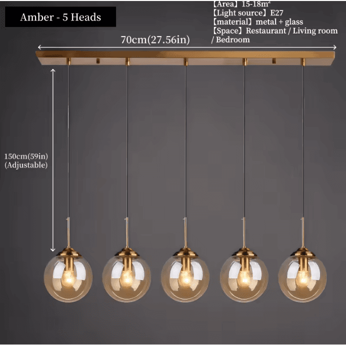 Lustre suspension en verre à globes vue 19