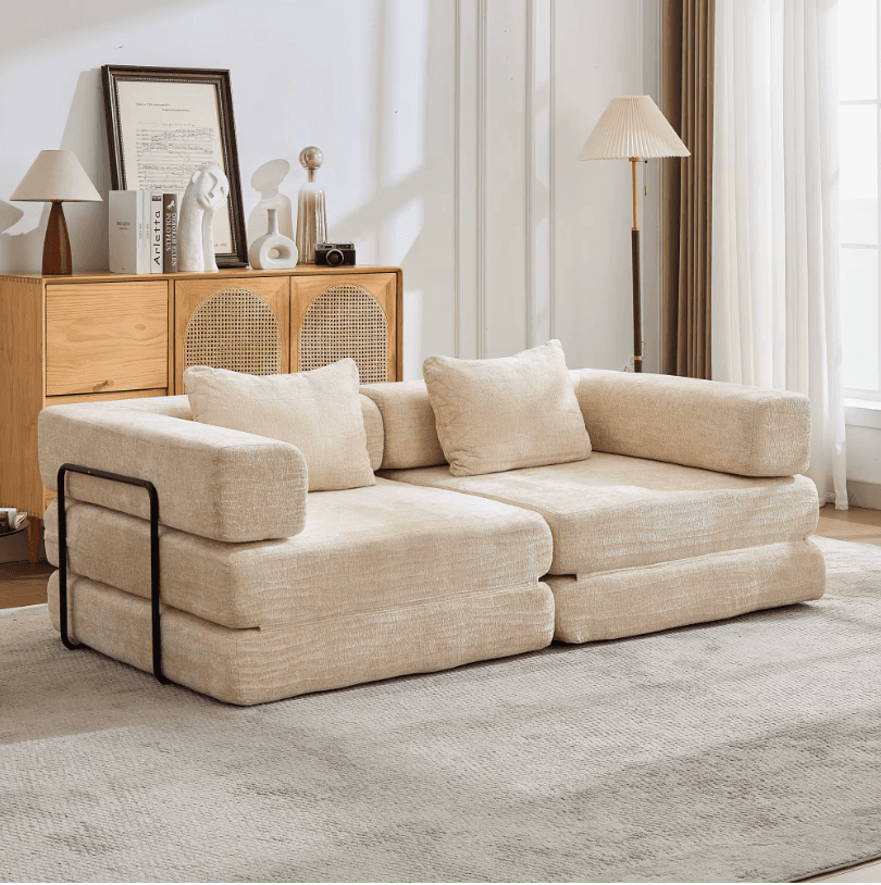 Canapé-lit modulaire chenille